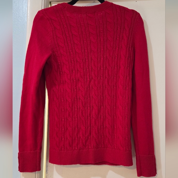 Women's Talbots Red Cable Knit Crewneck Sweater, Size S - Picture 9 of 15